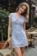 Light Blue Floral V-Neck Mini Dress