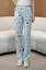 Light Blue Graphic Mid Rise Pants
