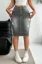 Grey Ripped High-Rise Denim Skirt