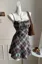 Brown Plaid Sphagetti Mini Dress