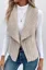 Beige Front Open Lapel Collar Vest