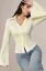 Cream V-Neck Buttoned Shirt