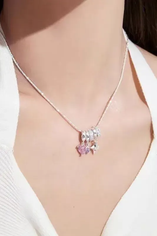 Silver Charm Statement Necklace - Image 1