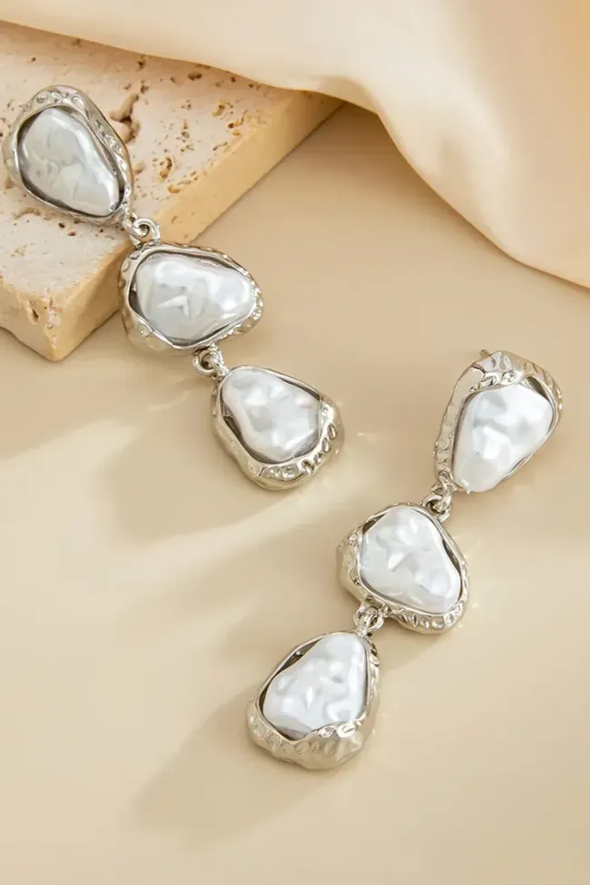Silver Chic Abstract Statement Earrings - NEWME