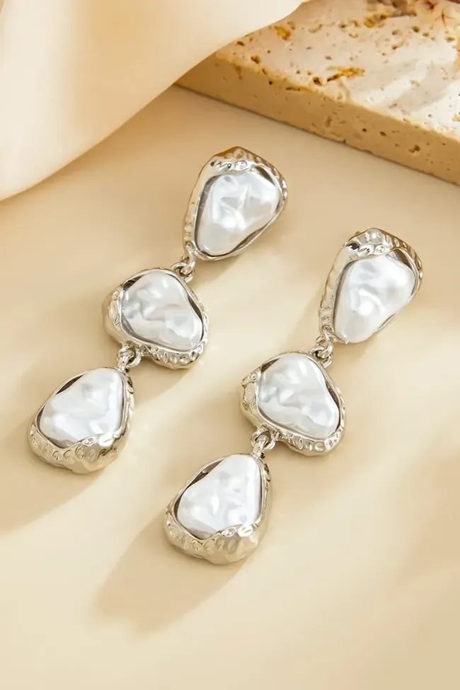 Silver Chic Abstract Statement Earrings - NEWME