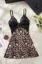 Black Leopard Print Lace Babydoll