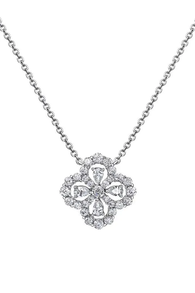 Silver Pendant Statement Necklace - Image 1