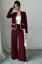Wine Solid Buttoned Co-Ord Set