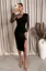 Black Asymmetric Bodycon Midi Dress