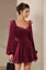 Wine Sweetheart Balloon Mini Dress