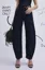 Dark Blue Mid Rise Barrel Jeans