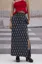 Navy Blue Ethnic Print Slit Maxi Skirt