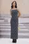 Navy Blue Ethnic Print Slit Maxi Dress