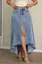 Light Blue High Rise Slit Denim Skirt