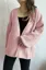 Light Pink V-Neck Open Front Cardigan