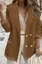 Brown Textured Double-Breasted Blazer