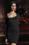 Black Scoop Neck Rhinestone Mini Dress