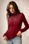 Wine Rhinestone Turtleneck Top