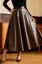 Dark Brown High Rise Pu Maxi Skirt