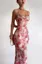 Pink Floral Cowl Neck Maxi Dress