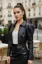 Black Padded Shoulder PU Biker Jacket
