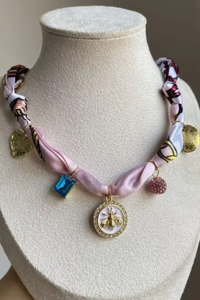 Multi-Color Charm Statement Necklace - Image 1