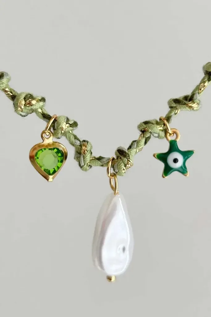 Light Green Multi-Gem Necklace - Image 1