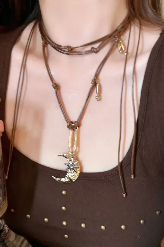 Brown Moon Statement Necklace - Image 1