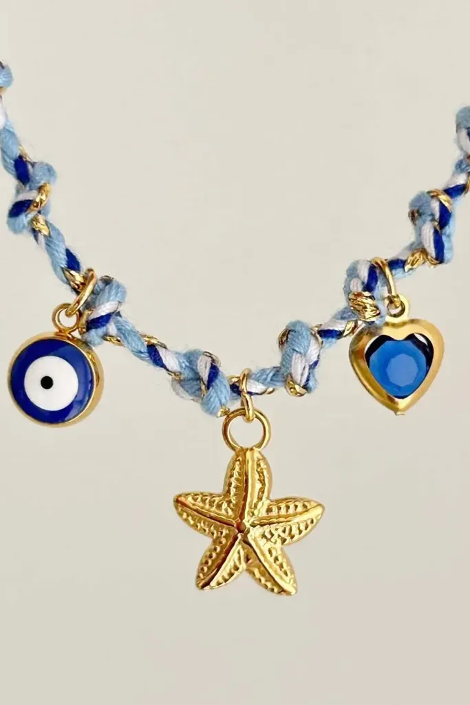 Light Blue Elegant Statement Necklace - Image 1