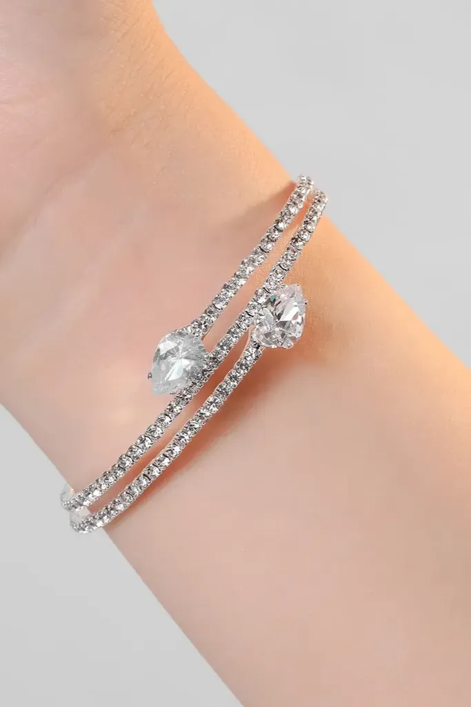 Silver Statement Bangle Bracelet - Image 1