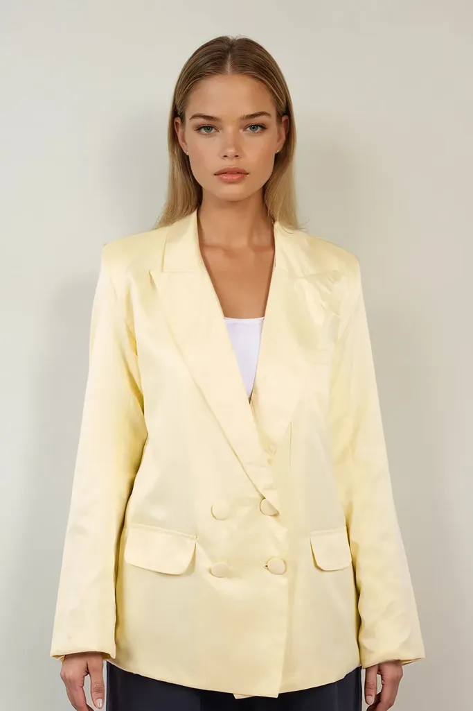 Butter Yellow Oversized Blazer - Image 1
