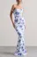 White Floral Mermaid Maxi Dress
