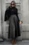 Dark Grey High-Rise A-Line Midi Skirt