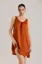 Orange Solid Mini Slip Dress