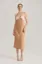 Light Brown Lace Midi Slip Dress