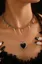 Black Heart Pendant Layered Necklace