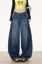Dark Blue Mid Rise Wide Leg Jeans