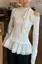 White Polka Dot Ruffle Top