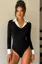 Black Bodycon Collared Bodysuit