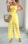 Light Yellow Smocked Tube Jumpsuit