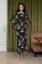 Black Floral Boat Neck Maxi Dress