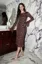 Brown Geometric Print Midi Dress