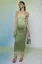 Green Ombre Ruched Maxi Dress