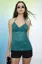 Teal Sequin Embellished Halter Top