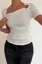 White Asymmetric Cut-Out Fitted Top