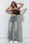Blue Mid Rise Wide Leg Jeans