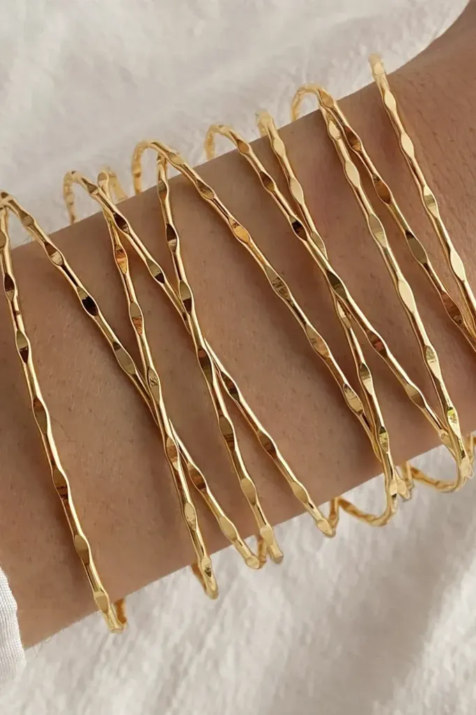 Golden Elegance Statement Cuff Bracelet - Image 1
