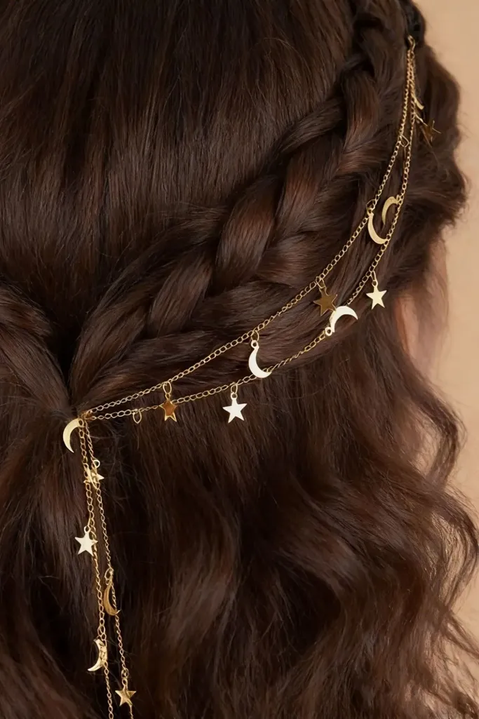Golden Elegant Hair Chain - Image 1
