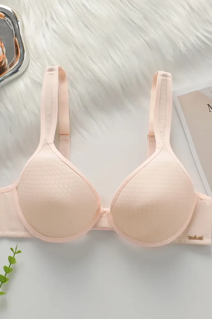 Light Pink Solid Padded Bra - Image 1