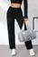 Black Mid-Rise Drawstring Pants